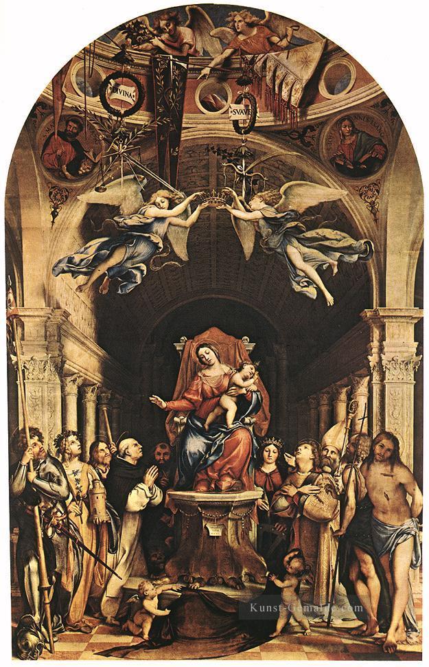 Madonna mit dem Kind und den Heiligen 1516 Renaissance Lorenzo Lotto Ölgemälde